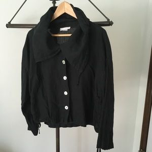 Bryn Walker Black Linen Top